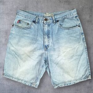 Bugle Boy Jean Shorts Size 34W (Actual 32W) Faded Distressed Y2K 90s VTG Unisex